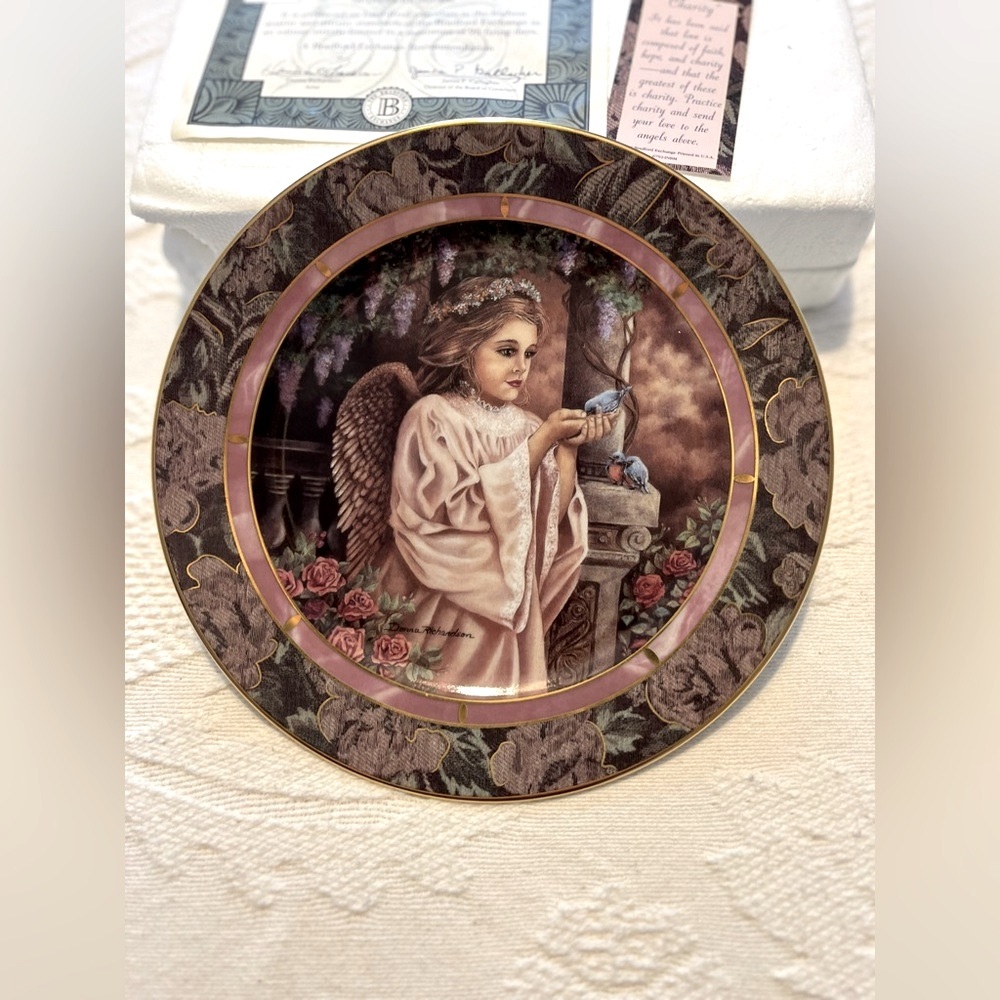 Bradford Exchange-Garden Of Innocence-Angel Plate -"Charity" 1993